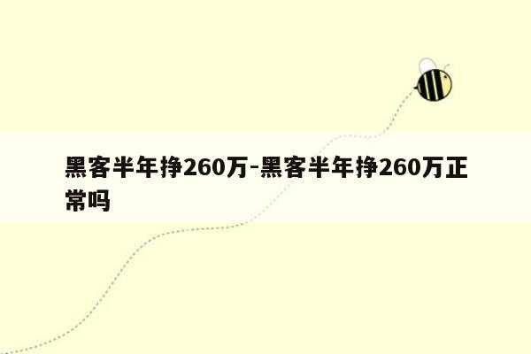 黑客半年挣260万-黑客半年挣260万正常吗