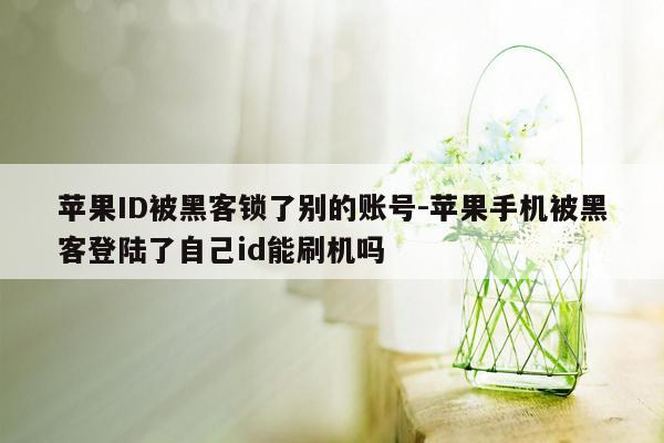 苹果ID被黑客锁了别的账号-苹果手机被黑客登陆了自己id能刷机吗