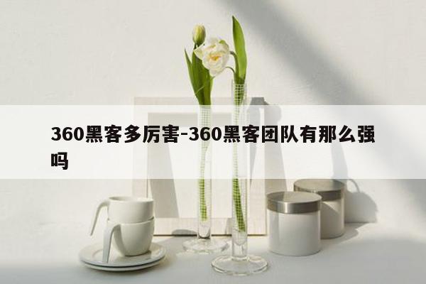 360黑客多厉害-360黑客团队有那么强吗