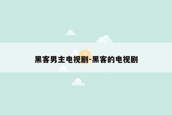 黑客男主电视剧-黑客的电视剧