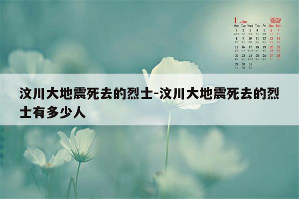 汶川大地震死去的烈士-汶川大地震死去的烈士有多少人